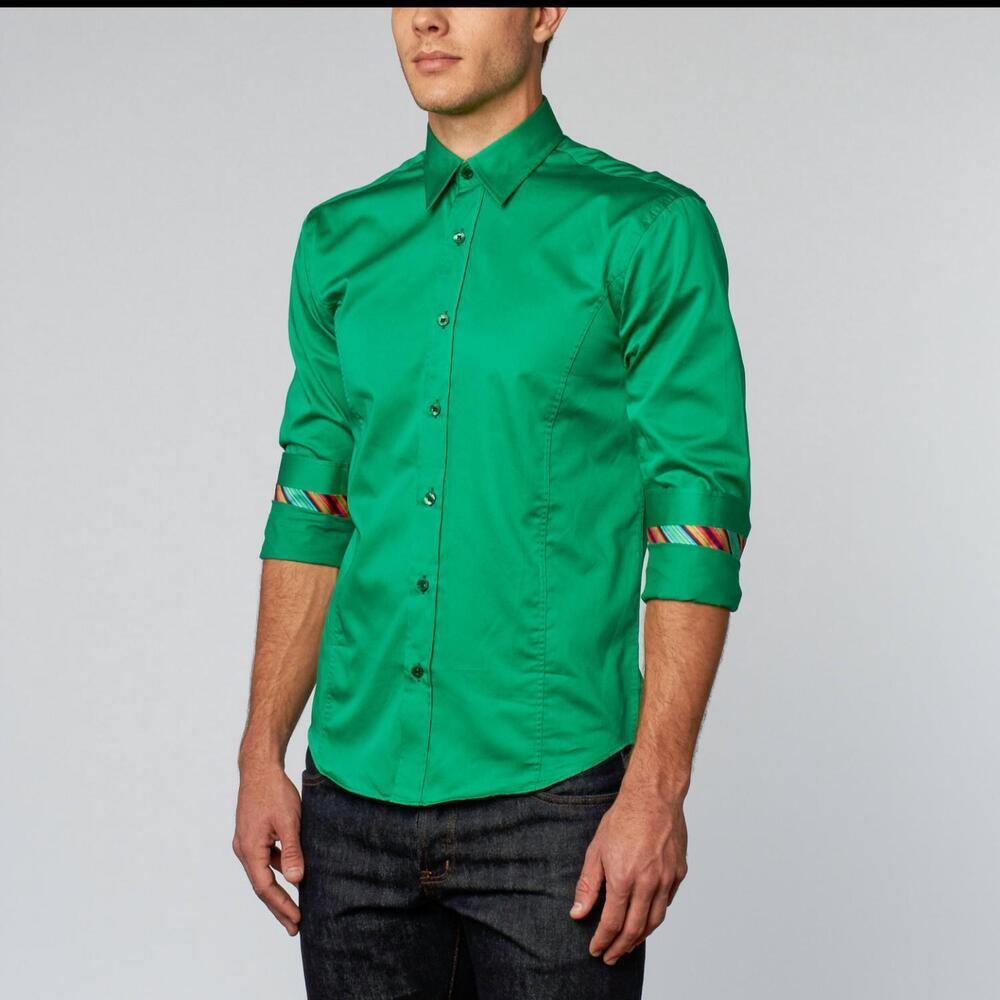 NEW EIGHT X with colorful trim shirt in green